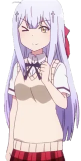 👍 a12fd37f Raphi Gabriel DropOut อนิเมะ, ราฟาเอล, Gabriel DropOut, น่ารัก, ผู้หญิง whatsapp sticker