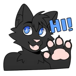 👋 3fc02c19 HI! mèo, anthro, furry, chào hỏi, xin chào, vẫy tay telegram sticker