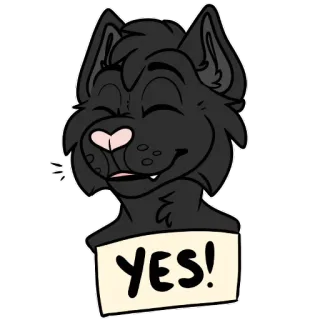 👍 6cee987c YES! chó, vui vẻ, khẳng định, có, lông, tích cực, đồng ý, phim hoạt hình telegram sticker