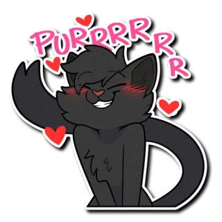 ☺️ b2f1e76c PURRRRRR mèo, rừ, dễ thương, động vật, nhãn dán, phim hoạt hình, trái tim telegram sticker