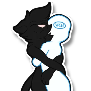 🤗 f419d2c6 YCH Ôm, Cặp đôi, Hoạt hình, Động vật, Nhân vật telegram sticker