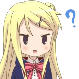 🤔 1024fa32 Anime, Vraag, Verward, Chibi, Cartoon, Personage telegram sticker