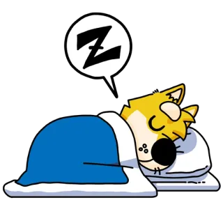 😴 d7512e43 Z sonno, cane, cartone animato, pigro, pisolino, sogno telegram sticker