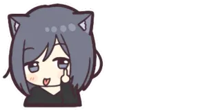 ❤️ 3982c58d アニメ, 猫耳, 侮辱的なジェスチャー, 中指 telegram sticker