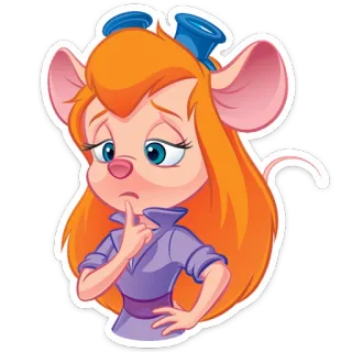 ☹️ 68cce1f7 Gadget Hackwrench Chip 'n Dale: Rescue Rangers cartoon, muis, Gadget, Knabbel en Babbel Rescue Rangers, Disney, animatie telegram sticker