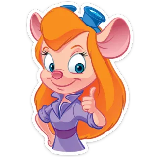 👍 843b6c8d Gadget Hackwrench Chip 'n Dale: Rescue Rangers cartoon, muis, schattig, duim omhoog, gadget, vrouwelijk, Knabbel en Babbel Rescue Rangers telegram sticker