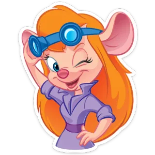 😉 8970bdf6 Gadget Hackwrench Chip 'n Dale: Rescue Rangers Cartoon, Muis, Schattig, Geanimeerd, Personage, Gadget, Hackwrench telegram sticker
