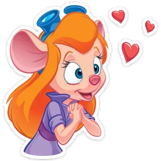 😍 b9d0d5e8 Gadget Hackwrench Chip 'n Dale: Rescue Rangers Gadget, Disney, Muis, Animatie, Leuk, Cartoon telegram sticker