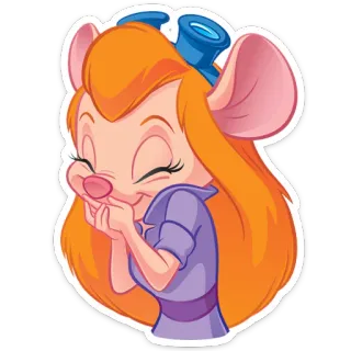 😁 c6b6ca03 Gadget Hackwrench Chip 'n Dale: Rescue Rangers cartoon, muis, animatie, schattig, Disney, Knabbel en Babbel telegram sticker