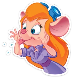 😋 d6708760 Gadget Hackwrench Chip 'n Dale: Rescue Rangers Cartoon, Muis, Disney, Grappig, Personage, Sticker telegram sticker