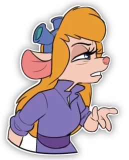 🤔 35395601 Gadget Hackwrench Chip 'n Dale: Rescue Rangers Gadget Hackwrench, Chip y Chop: Guardianes rescatadores, dibujos animados, ratón, ingeniero, inventor, animación telegram sticker