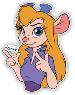 🙂 632147e0 Gadget Hackwrench Chip 'n Dale: Rescue Rangers Snap Gadget Hackwrench, Chip y Chop, Chip y Chop: Rescatadores, dibujos animados, ratón, Disney telegram sticker
