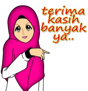🙊 8c21b67c terima kasih banyak ya.. wanita, hijab, kartun, terima kasih, islami whatsapp sticker