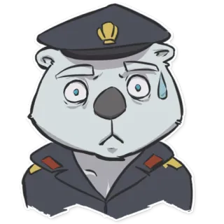 😰 729dc83d oso, oficial, policía, uniforme, dibujo animado, animal whatsapp sticker