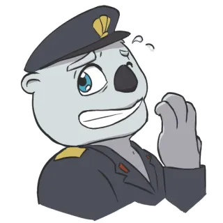 😣 76cebd0e animal, oficial, uniforme, militar, dibujos animados whatsapp sticker
