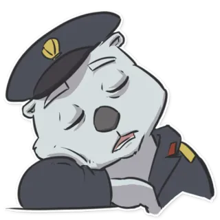 😴 8d8fa844 durmiendo, policía, oso, dibujos animados, uniforme whatsapp sticker