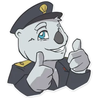 👍 b9791abb oso, policía, militar, oficial, dibujos animados whatsapp sticker