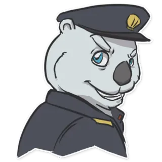 😋 c1603b1c animal, policía, oficial, oso, uniforme, dibujo animado, personaje whatsapp sticker