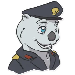 😄 f9645dcd oso, oficial, uniforme, animal, militar whatsapp sticker