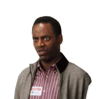 😓 d350bd2d VISITOR homme, visiteur, badge, expression, portrait, personne telegram sticker