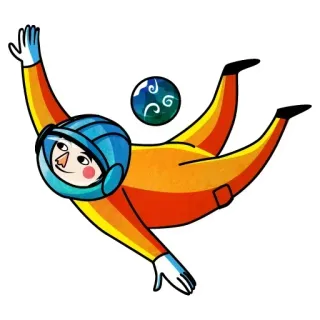 🚀 15f60d25 astronauta, spazio, cartone animato, personaggio, casco, tuta, paracadutismo telegram sticker