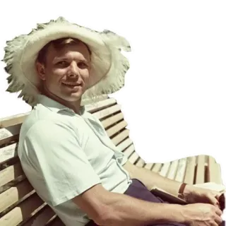 🥀 388353c6 Yuri Gagarin cosmonauta, Jurij Gagarin, Unione Sovietica, spazio, uomo, cappello telegram sticker