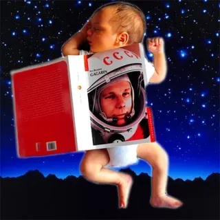 🧑‍⚕️ ff490871 Yuri Gagarin Gagarin bambino, Gagarin, spazio, URSS, astronauta, sovietico, libro, cosmonauta telegram sticker