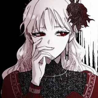 ⛩ 3b97c353 wanita, potret, anime, merah, jahat, elegan telegram sticker