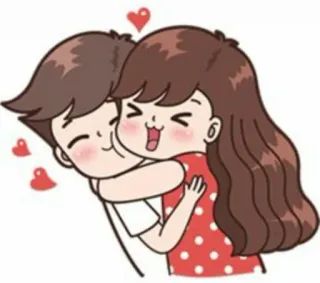 🥰 606d48e0 cinta, pasangan, peluk, kartun, hubungan, imut telegram sticker