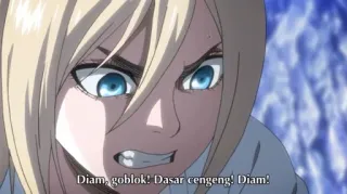 🌟 07b2e3fc Diam, goblok! Dasar cengeng! Diam! Anime, Weiblicher Charakter, Wut, Aggression, Schreien whatsapp sticker