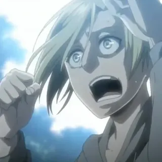 🌟 98b5827a Annie Leonhart Attack on Titan anime, attack on titan, annie leonhart, geschockt, angst, titan, manga whatsapp sticker