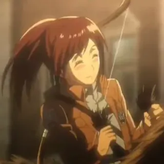 🌟 e5f21908 Sasha Braus Attack on Titan Anime, Charakter, Bogen, Attack on Titan, Sasha Braus, Animiert whatsapp sticker