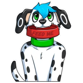 🍕 0c7f3a2e FEED ME chien, animal de compagnie, nourriture, dessin animé, animal, demande telegram sticker