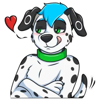 😎 93154352 chien, dessin animé, coeur, animal, autocollant, poilu telegram sticker