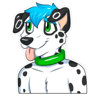 😋 a47d7c0a chien, poilu, dessin animé, animal, animal de compagnie, personnage telegram sticker