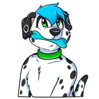 😄 cfbe6026 Furry, Chien, Dessin animé, Animal, Illustration, Personnage telegram sticker