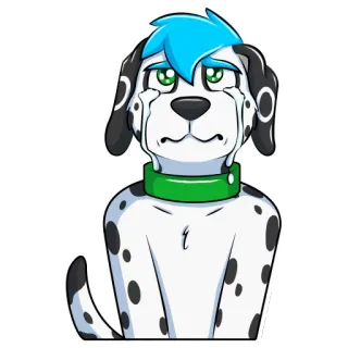 😭 f4787b2a chien, pleurer, triste, animal, dessin animé, émoticône, autocollant, anthro telegram sticker