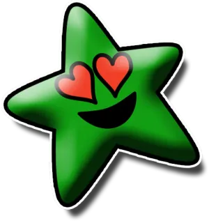 😍 53d89995 star, green, love, eyes, cute, happy, cartoon whatsapp sticker