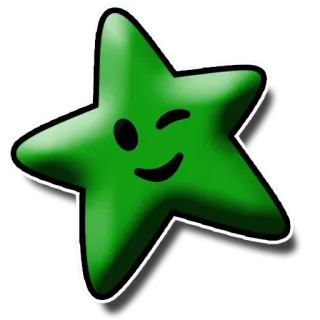 😉 839cbd07 star, green, cute, cartoon, wink, emoji, happy whatsapp sticker