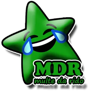 😂 94544aa2 MDR
muite da rido laughing, green star, internet slang, emoji whatsapp sticker