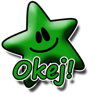 👍 94766d58 Okej! star, green, ok, polish, good, approval whatsapp sticker