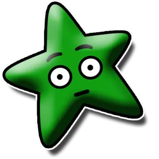 😳 dd303397 star, green, cartoon, character, expression, confused whatsapp sticker