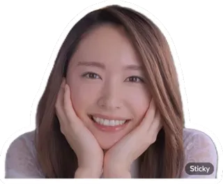 🙅 dfb7eb40 Sticky 女人, 肖像, 微笑, 快乐, 可爱, 开朗 telegram sticker