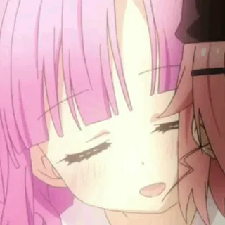 🌷 07cbb5ef аниме, милый, мультфильм, розовые волосы, девушки, каваи whatsapp sticker