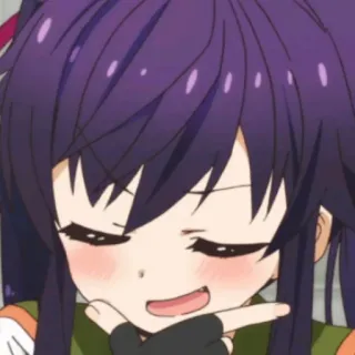 💧 21f93245 Аниме, Девушка, Милая, Думает, Персонаж whatsapp sticker