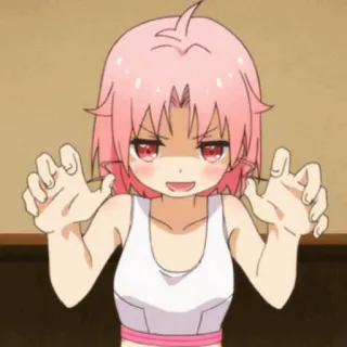 🎀 35ff4592 Аниме, Девушка, розовые волосы, Мультфильм, Персонаж whatsapp sticker