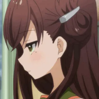 🍂 4ba06d4a аниме, девушка, коричневые волосы, мило, анимация whatsapp sticker