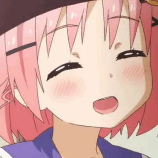 🎈 517f58e4 аниме, девушка, мило, улыбается, розовые волосы whatsapp sticker