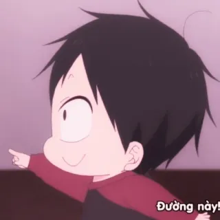 🧸 74b4516c Đường này! anime, menunjuk, kartun, anak telegram sticker