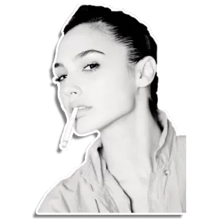 🚬 39971639 Gal Gadot актриса, сигарета, курение, портрет, знаменитость whatsapp sticker